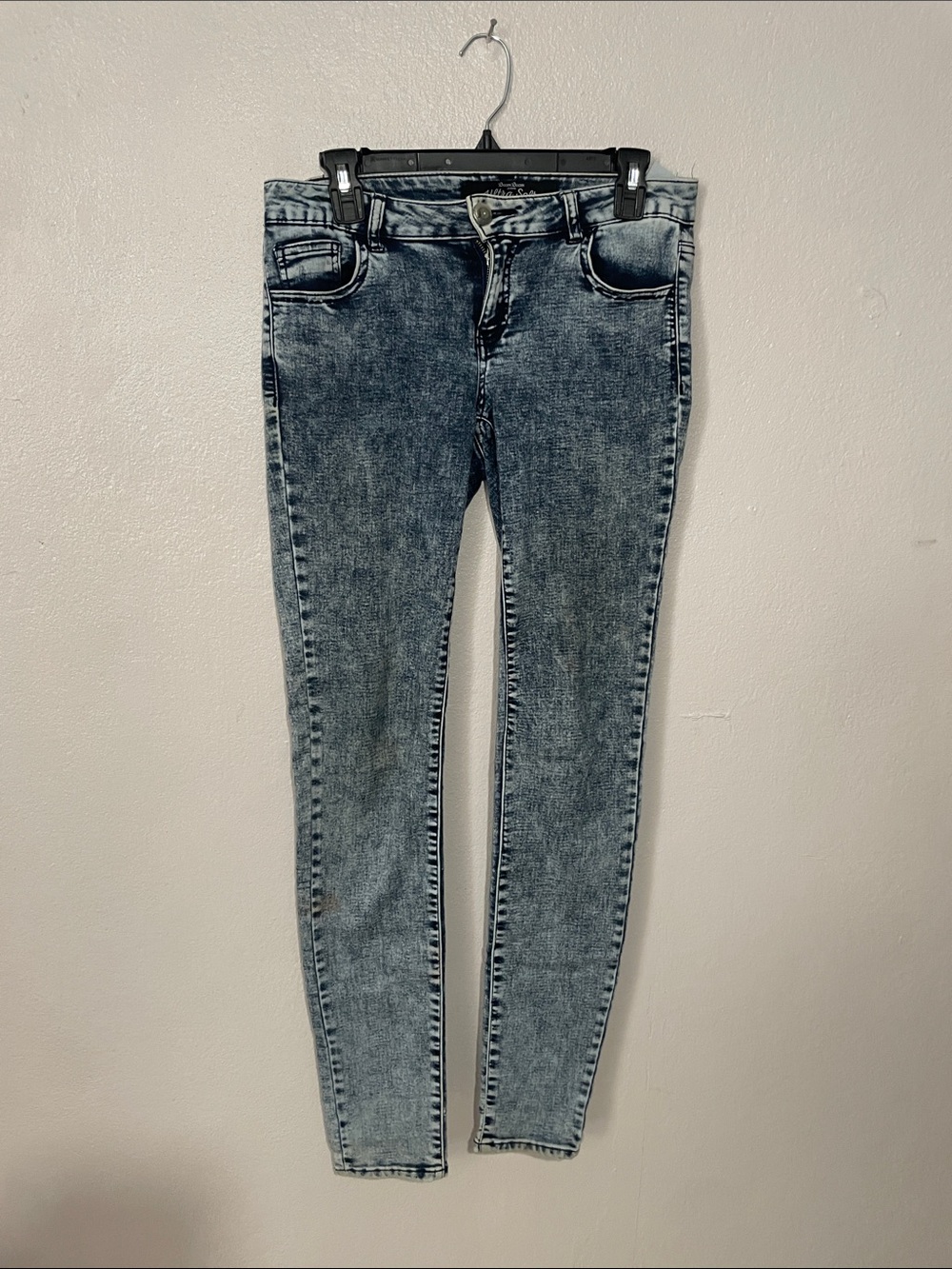 Women's Skinny Acid Wash Jeans - Blue